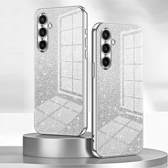 Pouzdro Glitter Case CamShield pro Samsung Galaxy A57 5G, stříbrné