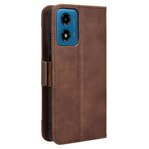 Klopové pouzdro pro Motorola Moto E14, Card Slot, hnědé