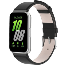 Kožený řemínek pro Samsung Galaxy Fit 3, černý