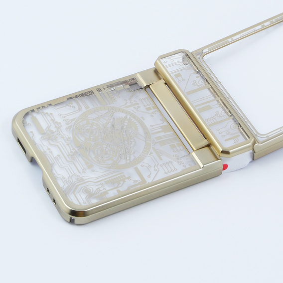 Pouzdro pro Samsung Galaxy Z Flip 5 5G, Mechanical Legend, zlaté