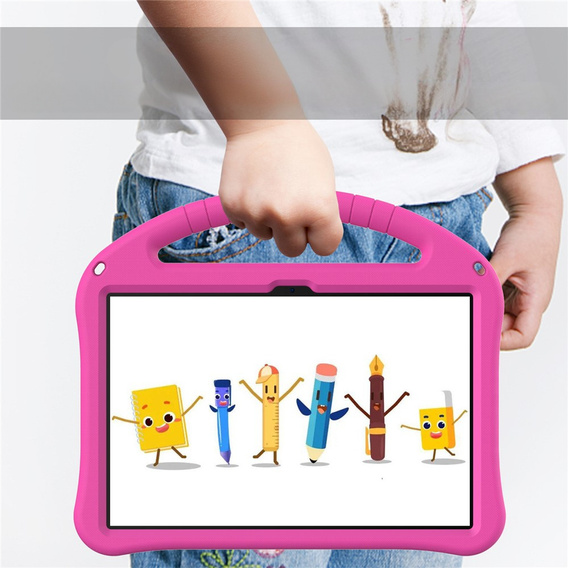 Dětské pouzdro pro T Tablet 2 5G, se stojánkem a rukojetí, růžové