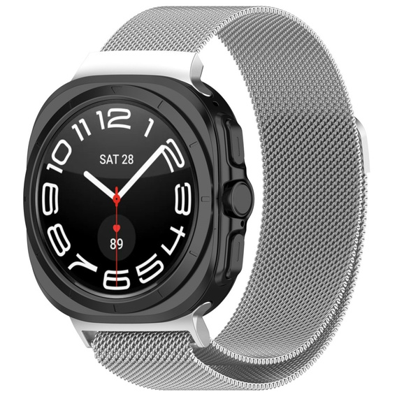 Milánský náramek pro Samsung Galaxy Watch Ultra 47mm (2025 / 2024), stříbrný