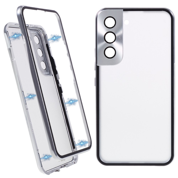 Pouzdro pro Samsung Galaxy S21, Magnetic Dual Glass, stříbrné