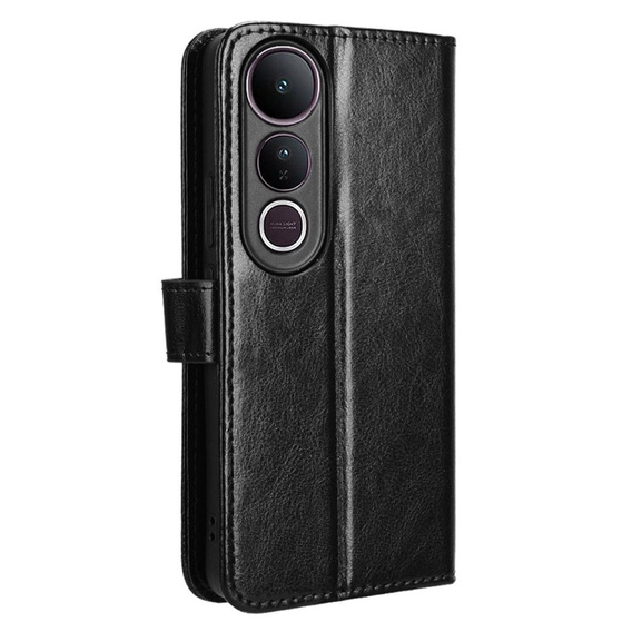 Klopové pouzdro pro Vivo V50 Lite 4G / 5G, Crazy Horse Wallet, černé