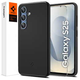 Pouzdro Spigen pro Samsung Galaxy S25, Thin Fit Mag, černé + 9H tvrzené sklo