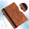 Pouzdro s klopou pro Xiaomi Redmi Pad SE 11", flower, hnědé