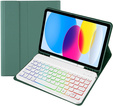 Pouzdro s podsvícenou bluetooth klávesnicí pro iPad 10.9 2022 (10 gen.), zelené