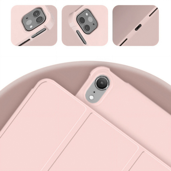 Pouzdro pro iPad 10.9 2022 10 Gen, Smart Pencil, se slotem na stylus, růžové