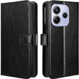 Klopové pouzdro pro Xiaomi Redmi Note 14 4G, Crazy Horse Wallet, černé