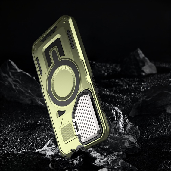 Pouzdro pro Samsung Galaxy S24 FE, Military MagSafe with camera protection, zelené