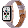 Pasek Skórzany do Apple Watch 1/2/3/4/5/6/7/8/SE 38/40/41mm, Fioletowy