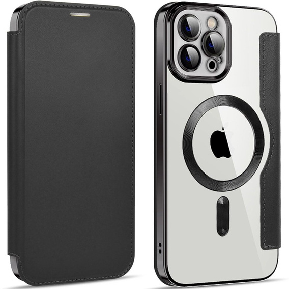 Klopové pouzdro pro iPhone 11 Pro Max, RFID Wallet MagSafe CamShield, černé