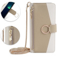 Flipové pouzdro Wallet Zipper Pocket pro iPhone 13, Wallet Zipper Pocket, se zrcátkem, bílé