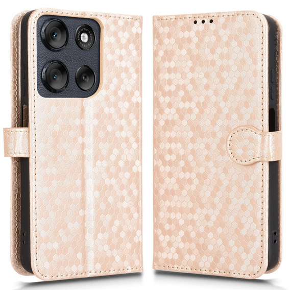 Flipové pouzdro pro Motorola Moto G56 5G, Wallet Rhombus, zlaté