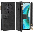 Klopové pouzdro pro Honor Magic 6 Lite 5G, Wallet Zipper Pocket, černé