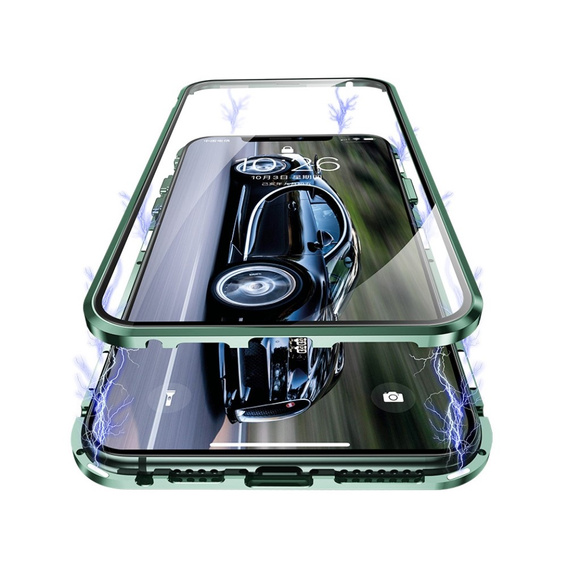 Pouzdro pro iPhone 11 Pro, Magnetic Dual Glass, zelené
