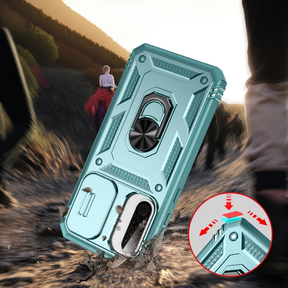 Pouzdro pro Samsung Galaxy A36 5G, KickStand Camera Lens, zelené