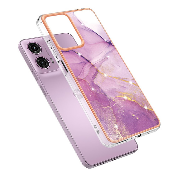 Ochranné pouzdro pro Motorola Moto G24 / G24 Power / G04, Marble Slim Case, fialové