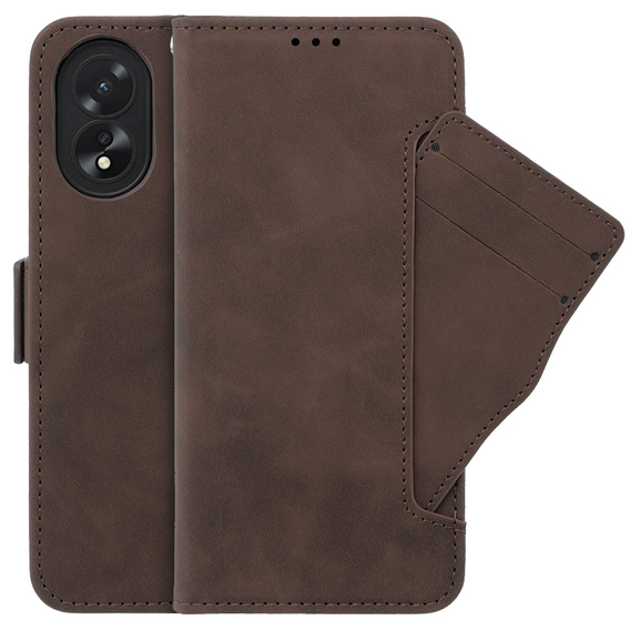 Klopové pouzdro pro Oppo A38 4G / Oppo A18 4G, Card Slot, hnědé