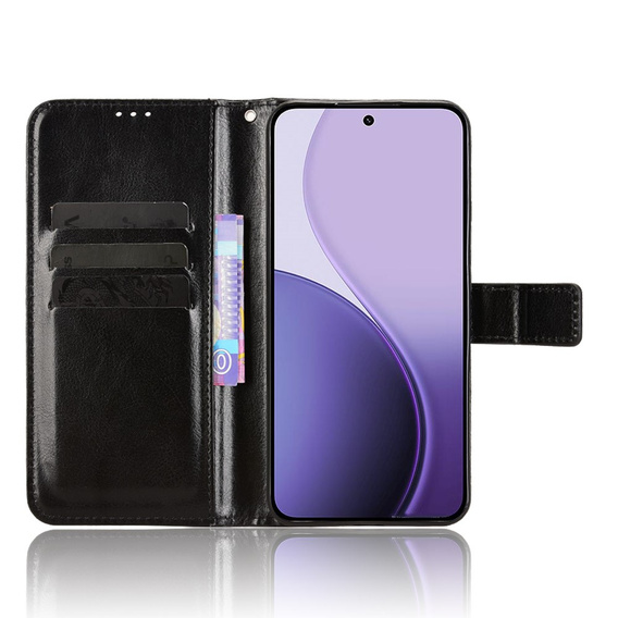 Klopové pouzdro pro Oppo Reno 14, texturované Crazy Horse, černé