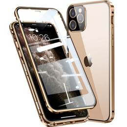 Pouzdro pro iPhone 11 Pro, Magnetic Dual Glass, zlaté