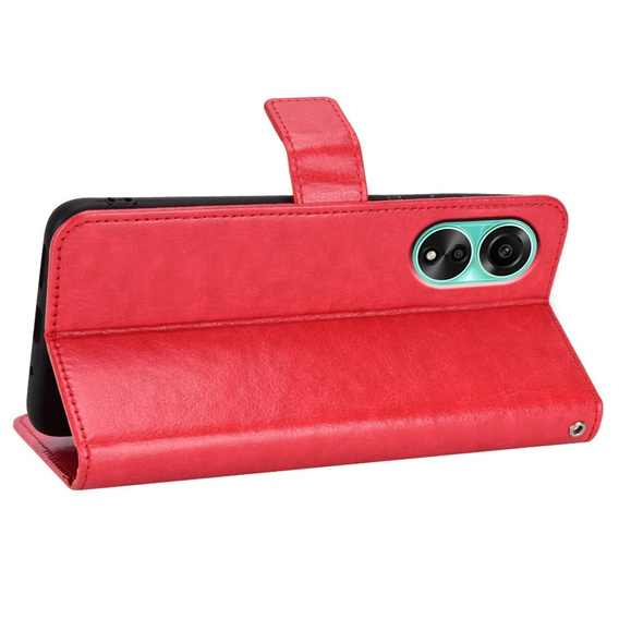 Klopové pouzdro pro Oppo A98 5G, Crazy Horse Wallet, červené