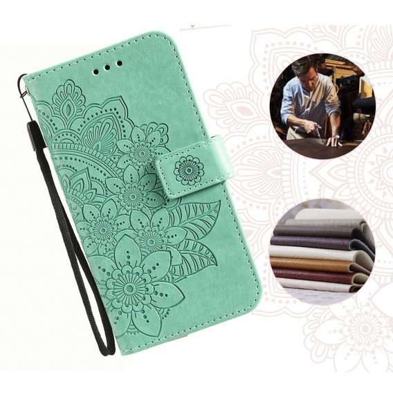 Klopové pouzdro pro Xiaomi Redmi 13C / Poco C65, Mandala Flower, zelené