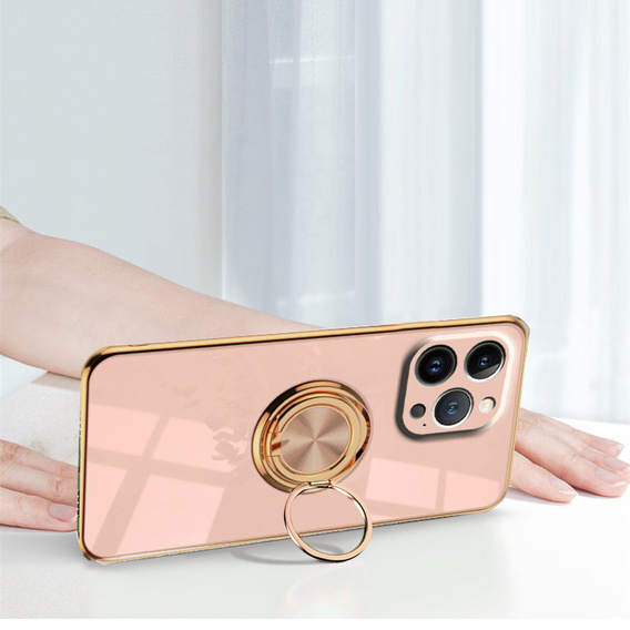 Pouzdro pro iPhone 14 Pro, Electro Ring, světle růžové
