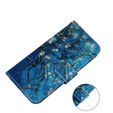 Klopové pouzdro pro Oppo A17, Wallet flowers, modré
