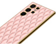 Pouzdro pro Samsung Galaxy S24 Ultra, Leather Rhombus, růžové