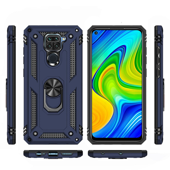 Pancéřové pouzdro pro Xiaomi Redmi Note 9, Nox Case Ring, modré