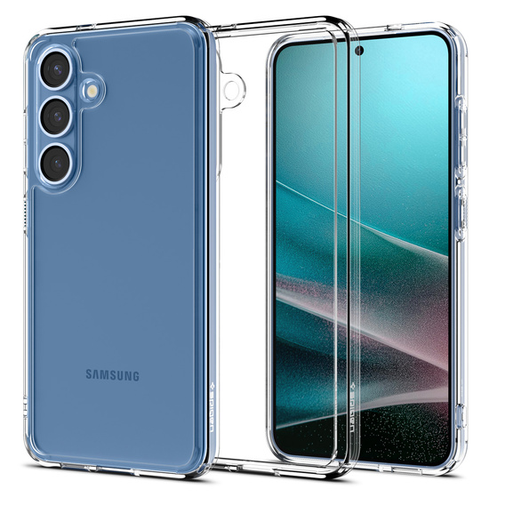Pouzdro Spigen pro Samsung Galaxy S25+ Plus, Ultra Hybrid, průhledné + 9H tvrzené sklo