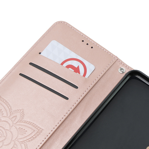 Klopové pouzdro pro Samsung Galaxy M34 5G, Butterfly, růžové rose gold