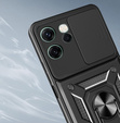 Pancéřové pouzdro pro Oppo Reno 14F, s ochranou fotoaparátu, se stojánkem, černé