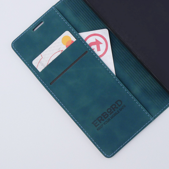 Pouzdro pro Xiaomi Redmi Note 12 4G, ERBORD Vintage peněženka s klopou, modré