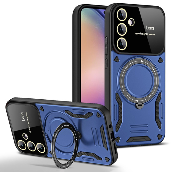 Obrněné pouzdro pro Samsung Galaxy A55 5G, Magnetic Ring, modré