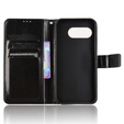 Klopové pouzdro pro Google Pixel 9A, Crazy Horse Wallet, černé