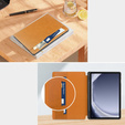 Pouzdro pro Samsung Galaxy Tab A9+, Business Card and Pen Slot, hnědé