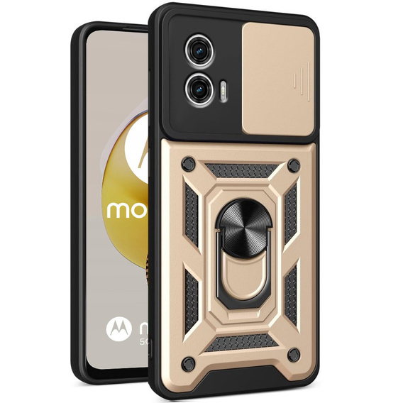 Pouzdro pro Motorola Moto G73 5G, CamShield Slide, zlaté