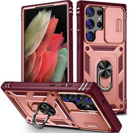 Pouzdro pro Samsung Galaxy S23 Ultra, CamShield Slide, růžové/ červené