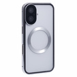 Magnetické pouzdro Dual Glass MagSafe pro iPhone 16, stříbrné