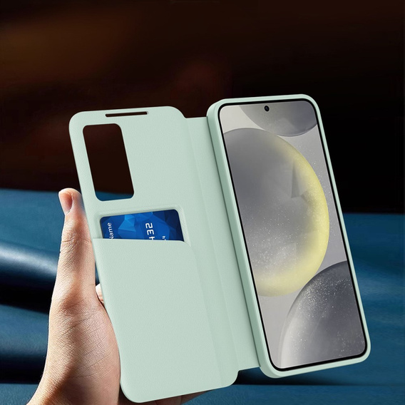 Flipové pouzdro pro Samsung Galaxy S23, Smart View Wallet, zelené