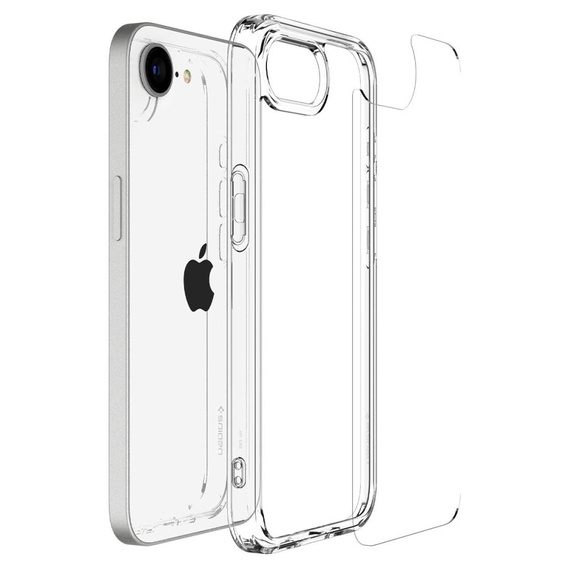 Pouzdro Spigen pro iPhone 16E, Ultra Hybrid, průhledné + 9H tvrzené sklo