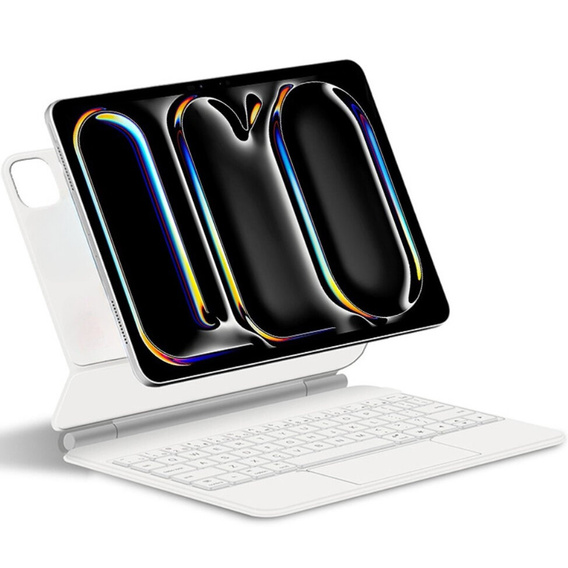 Pouzdro s klávesnicí pro iPad Pro 13" 2024, Magnetic Keyboard Touchpad, bílé