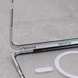 Magnetické pouzdro Dual Glass MagSafe pro Samsung Galaxy S23, stříbrné