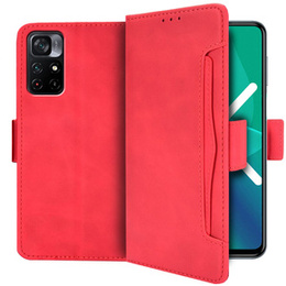 Klopové pouzdro pro Xiaomi Poco M4 Pro 5G / Redmi Note 11S 5G, Card Slot, červené