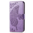 Klopové pouzdro pro Samsung Galaxy M13, Butterfly, fialové