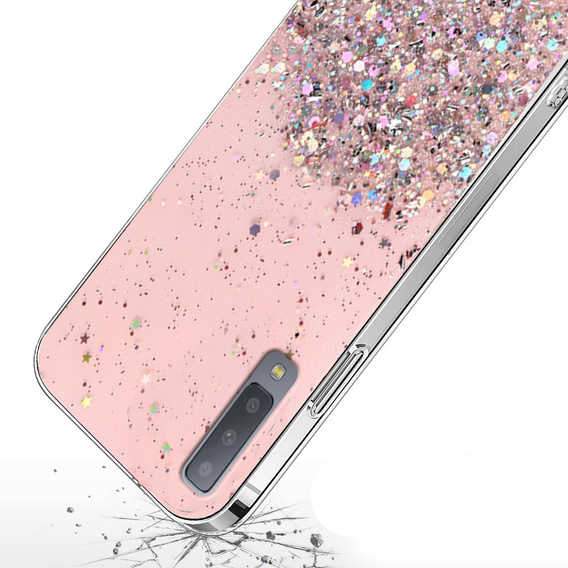 Pouzdro pro Samsung Galaxy A7 2018, Glittery, růžové