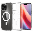 Pouzdro MagSafe Spigen pro iPhone 16 Pro, Ultra Hybrid, transparentní / bílé + 9H tvrzené sklo