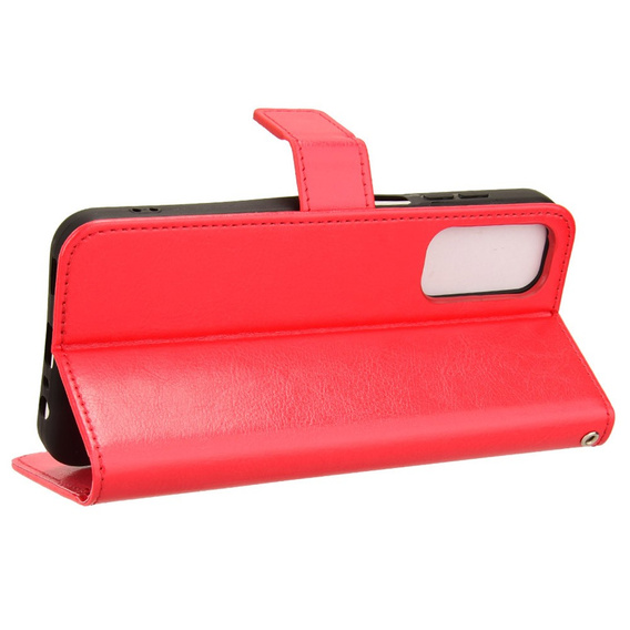 Klopové pouzdro pro Samsung Galaxy M35, Crazy Horse Wallet, červené